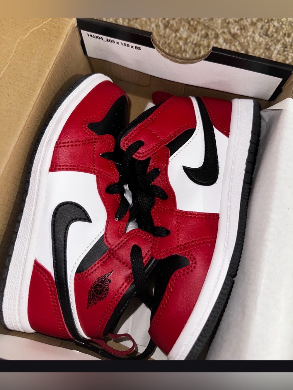 Jordan Kids' Red, White & Black High-Top Sneakers